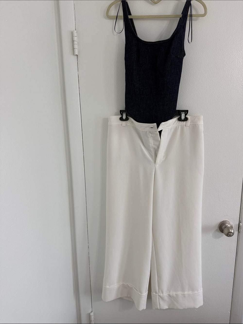 Stradivarius Cream Wide-Leg Trousers